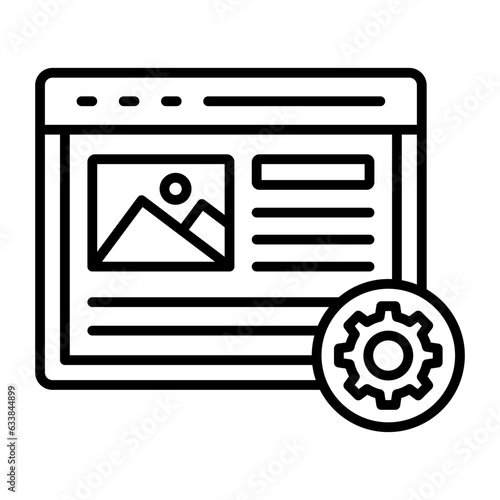 Content Management System Line Icon