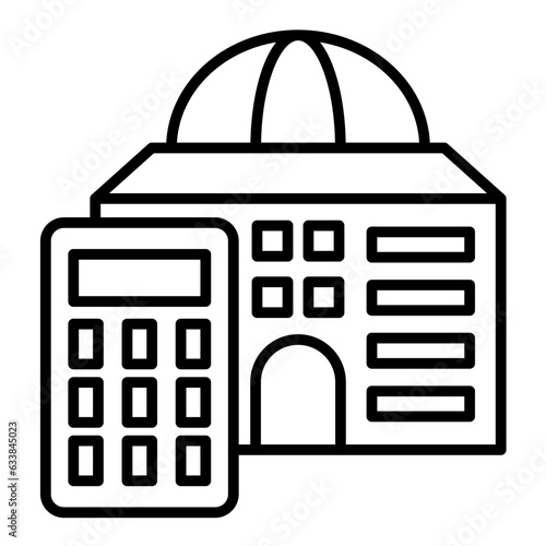 Governmental Accounting Line Icon