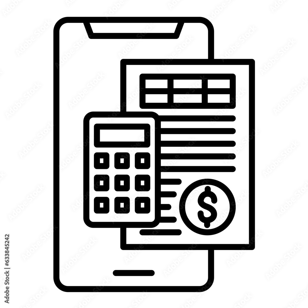 Accounting App Line Icon Accounting App Line Icon