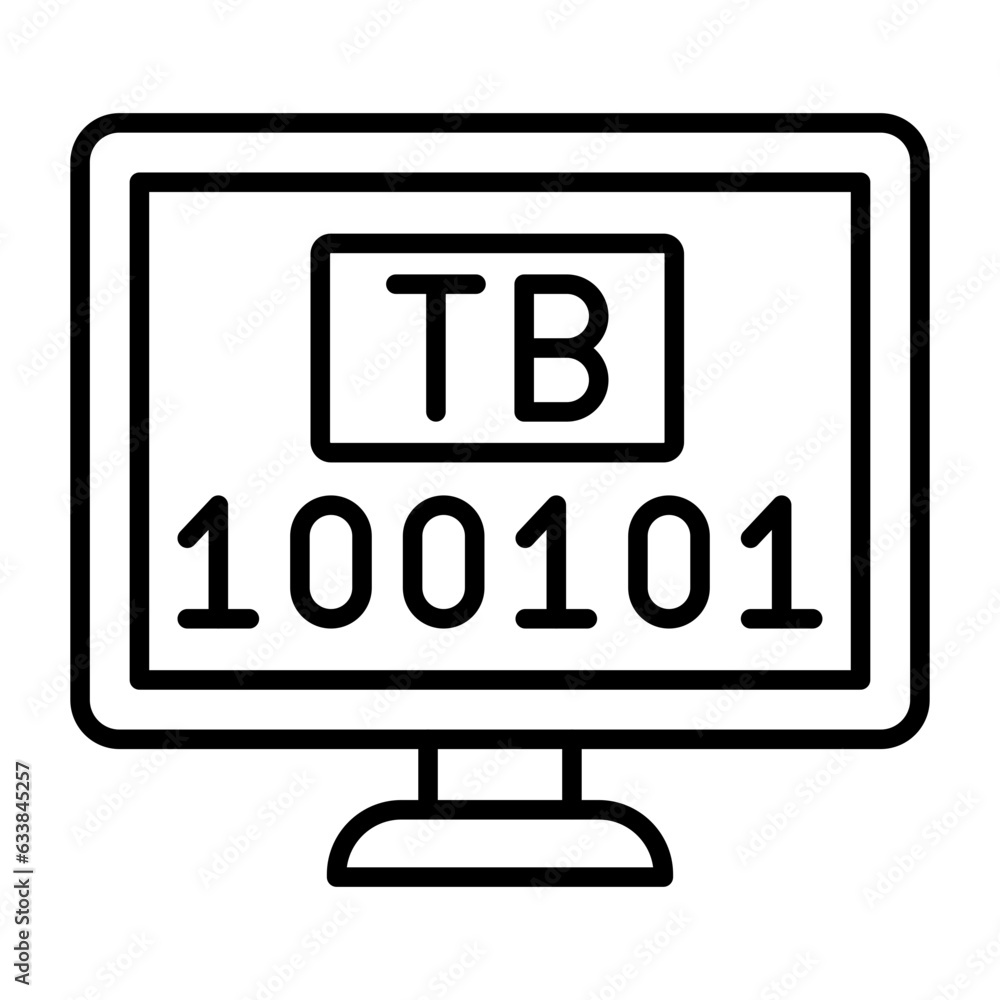 Terabyte Line Icon Terabyte Line Icon