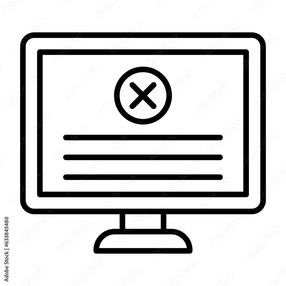 Blue Screen Line Icon Blue Screen Line Icon
