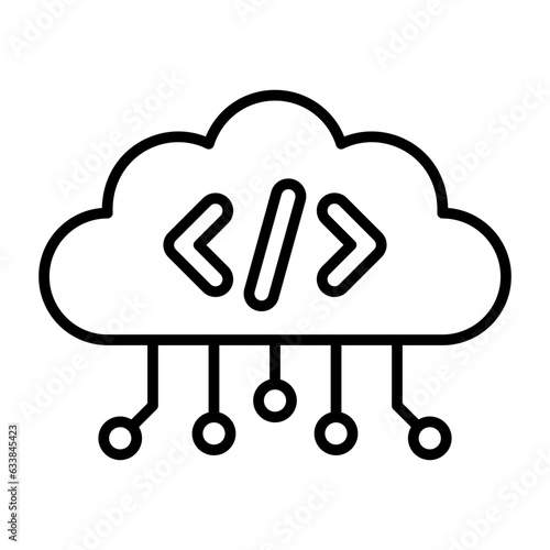 Cloud Coding Line Icon