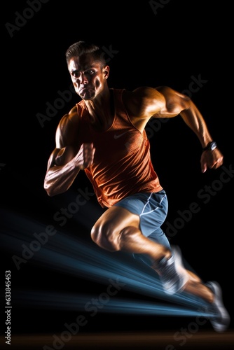 Plakat High-speed runner. Generative AI