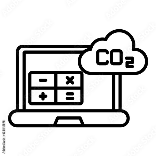 Carbon Footprint Calculator Line Icon