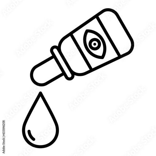 Medical Eye Drops Line Icon
