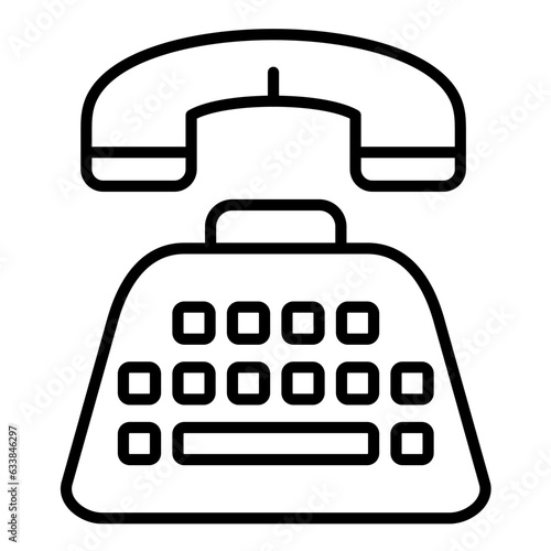 Telephone Typewriter Line Icon