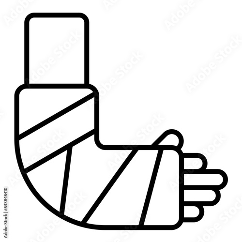 Broken Arm Line Icon