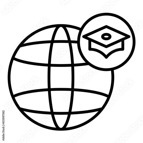 Study Abroad Line Icon