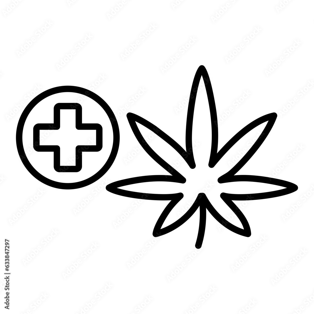Obraz premium Medical Cannabis Line Icon