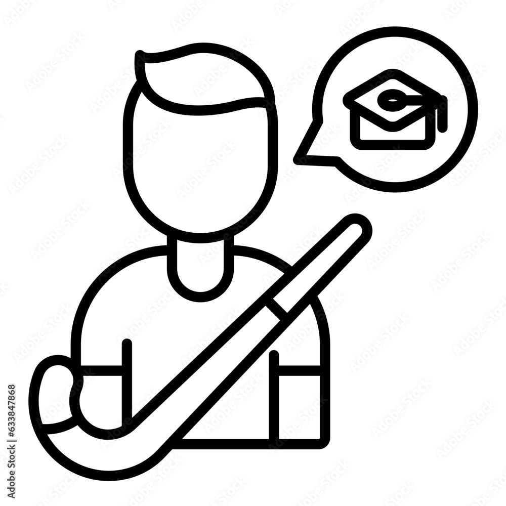 Private Hockey Lessons Line Icon Private Hockey Lessons Line Icon