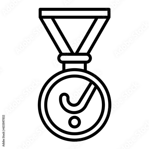 Street Hockey Medal Line Icon