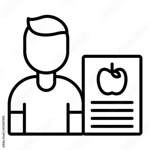 Player Nutrition Plan Line Icon