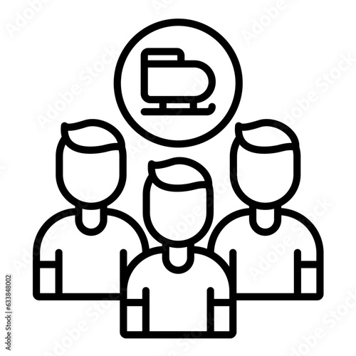 Canvas Print Group Skating Lessons Line Icon