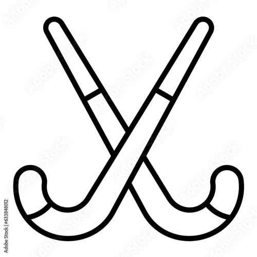 Field Hockey Sticks Line Icon