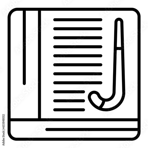 Field Hockey Lessons Line Icon