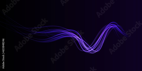 Neon color glowing lines background, high-speed light trails effect electric light, light effect png.