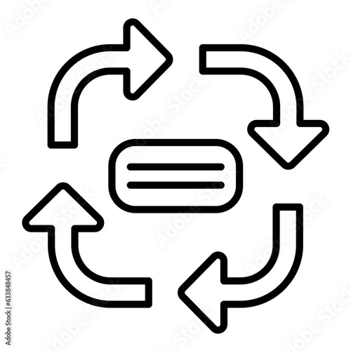 Clockwise Flow Chart Line Icon