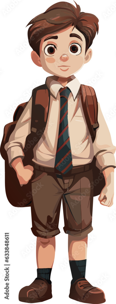High school student in school uniform, student character.