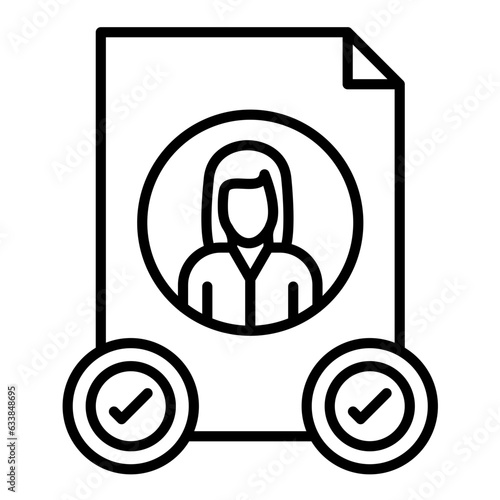 Job Candidate Female Line Icon