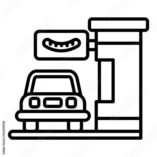 Drive Thru Line Icon