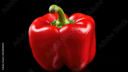 Sweet pepper isolated on a black background.