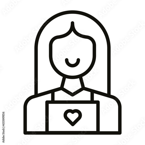 Child Caretaker Line Icon