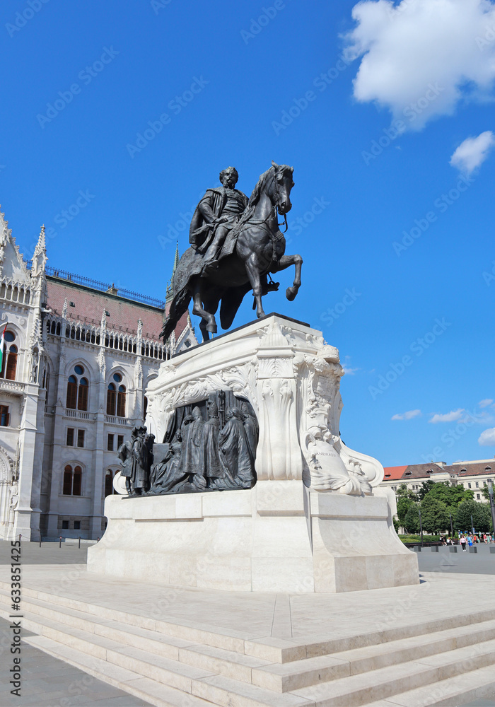 Equestrian statue to Gyula Andrassy in Budapest, Hungary