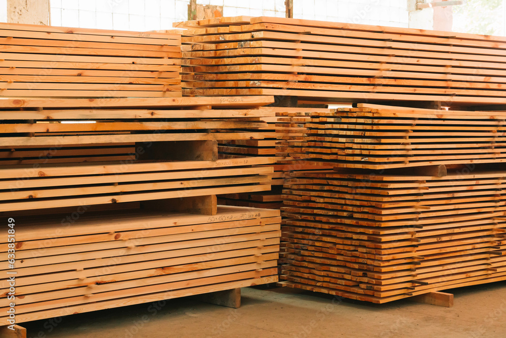 Wooden boards, lumber, industrial wood, timber. Pine wood timber Wooden boards, lumber, industrial wood, timber. Pine wood timber