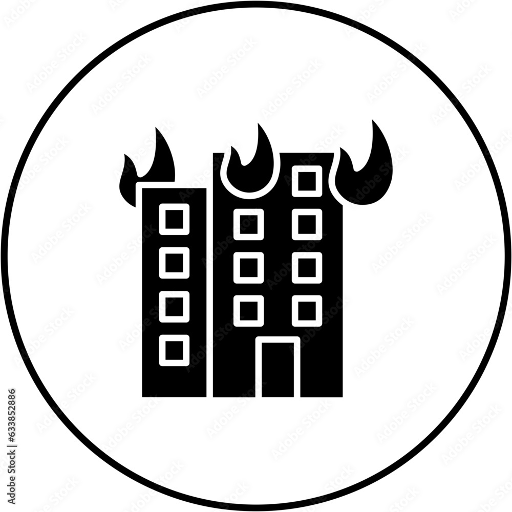Building Fire Icon Building Fire Icon