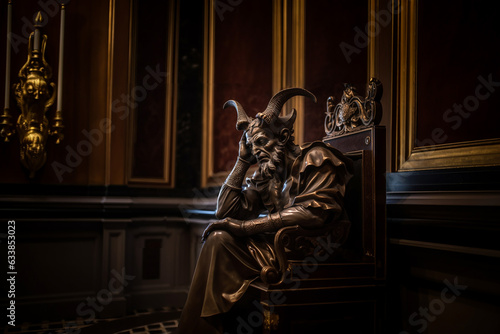 Mephistopheles, demon, satan in royal palace. AI generative