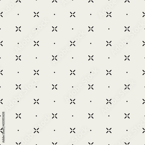 Simple seamless pattern. Abstract geometric backdrop. Black cross hatch on white background. Repeated geometry texture. Repeating geometrical subtle repeat patern design prints. Vector illustration