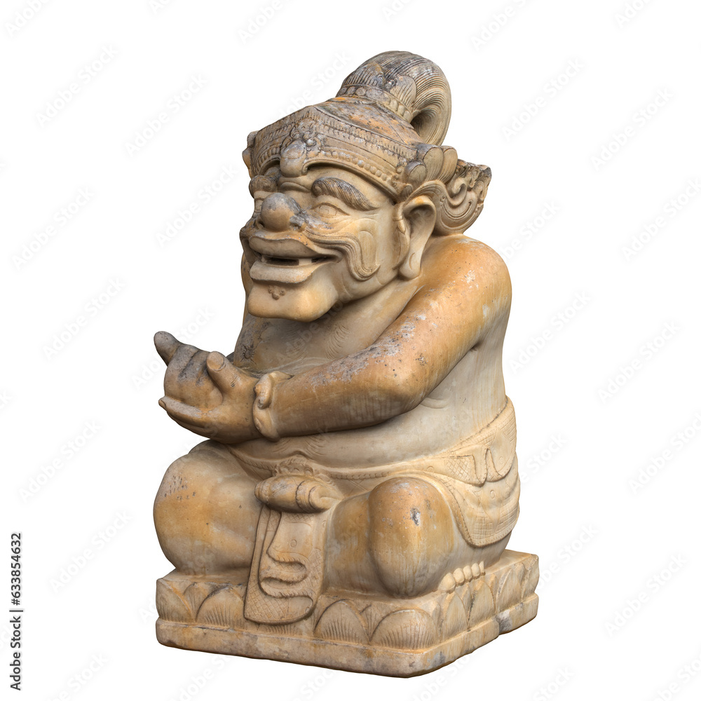 Old Stone Balinesian Statue 3D Illustration