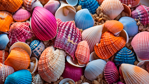 background of sea shells on the sand