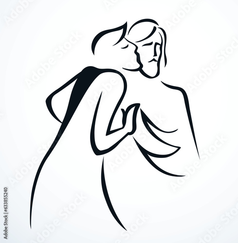 Kiss of Judas. Betrayal. Vector drawing