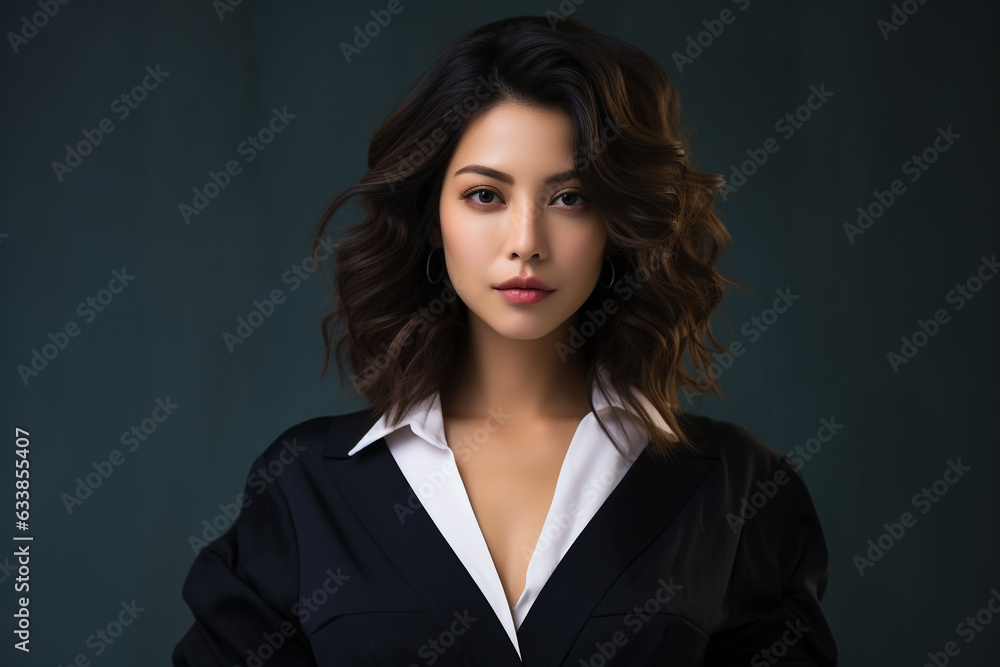 Portrait of Asian model black background Portrait of Asian model black background