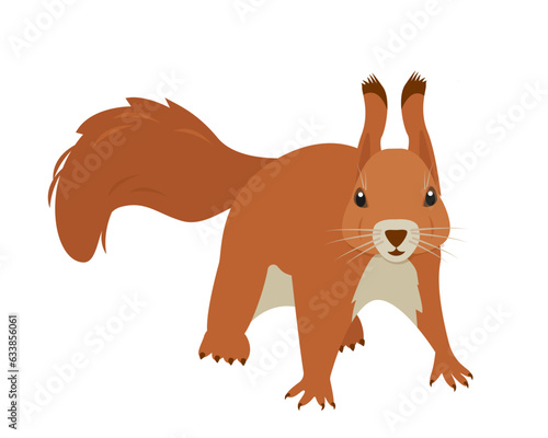 Red Squirrel animal icon. Wild mammal forest animal squirrel character. Vector icon illustration isolated on white background.