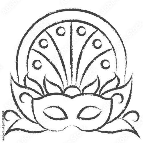 Hand drawn Carnival Mask illustration icon