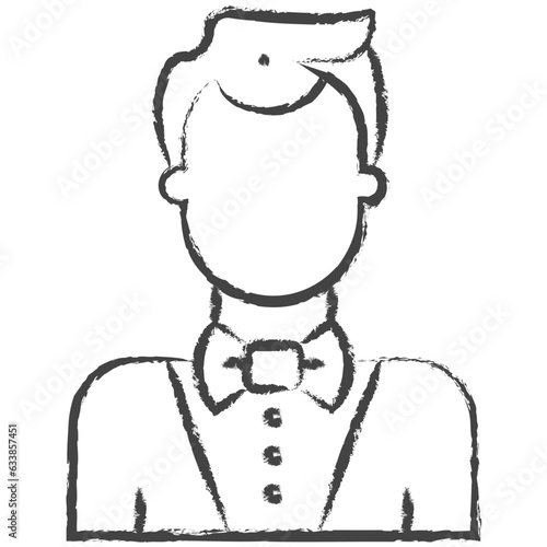 Hand drawn Croupier illustration icon