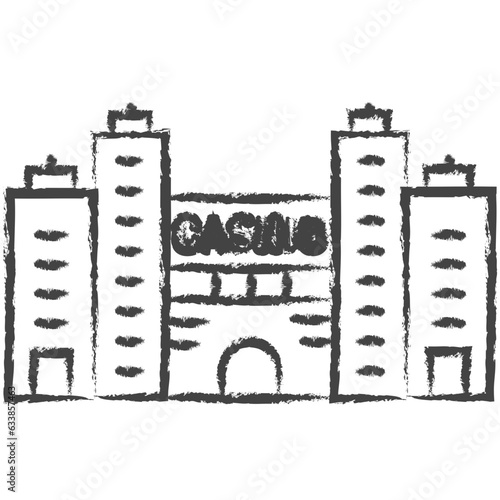 Hand drawn Casino Hotel illustration icon