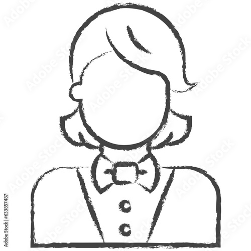 Hand drawn Croupier illustration icon