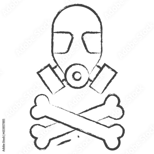 Hand drawn Gas mask illustration icon