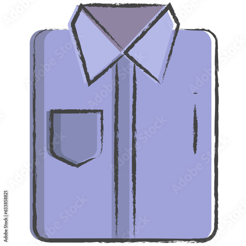Hand drawn Ironed shirt illustration icon