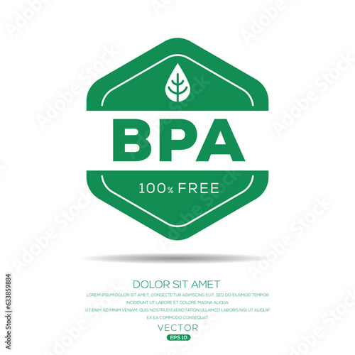 (Bpa free) label sign, vector illustration.