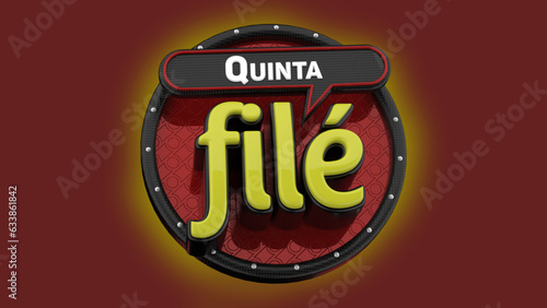 selo 3d ''quinta filé 2''