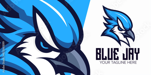 Bold Blue Jay Identity: Mascot Vector Logo Concept with Modern Illustration for Sport, Esport Team, Badge, Emblem, T-Shirt Printing