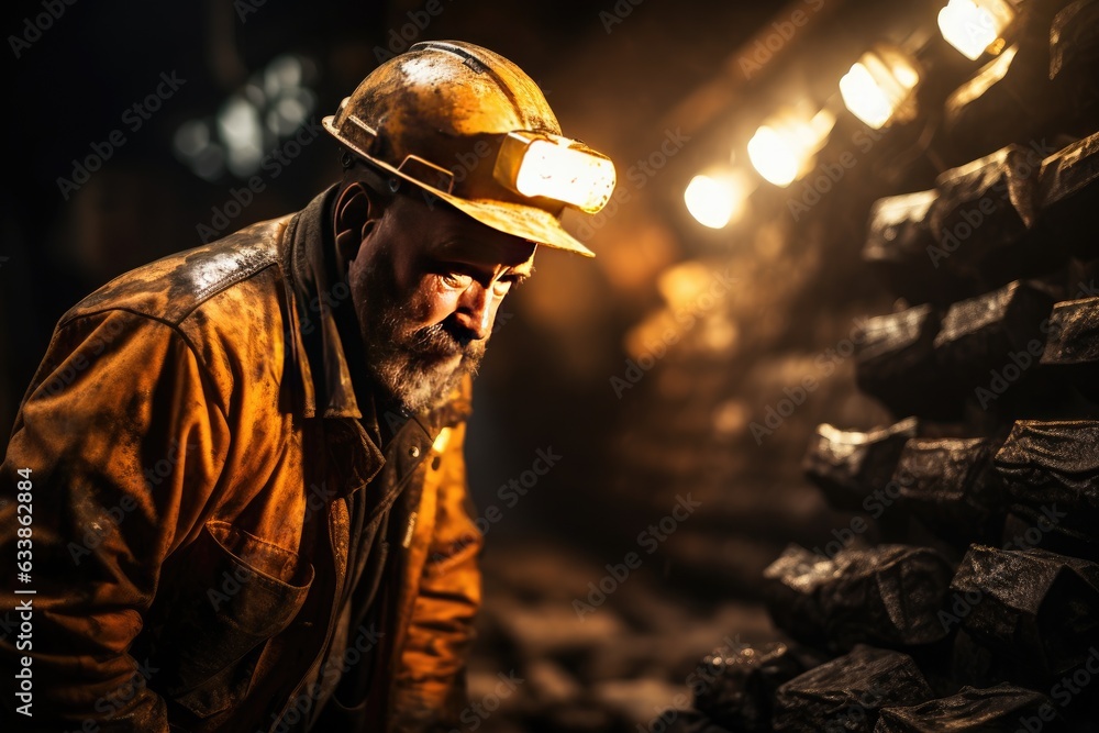 Fototapeta premium Photograph captures the essence of the profession of Miner