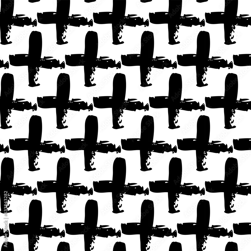 Seamless black and white geometric pattern. Tileable texture background.
Seamless black and white geometric pattern. Tileable texture background.