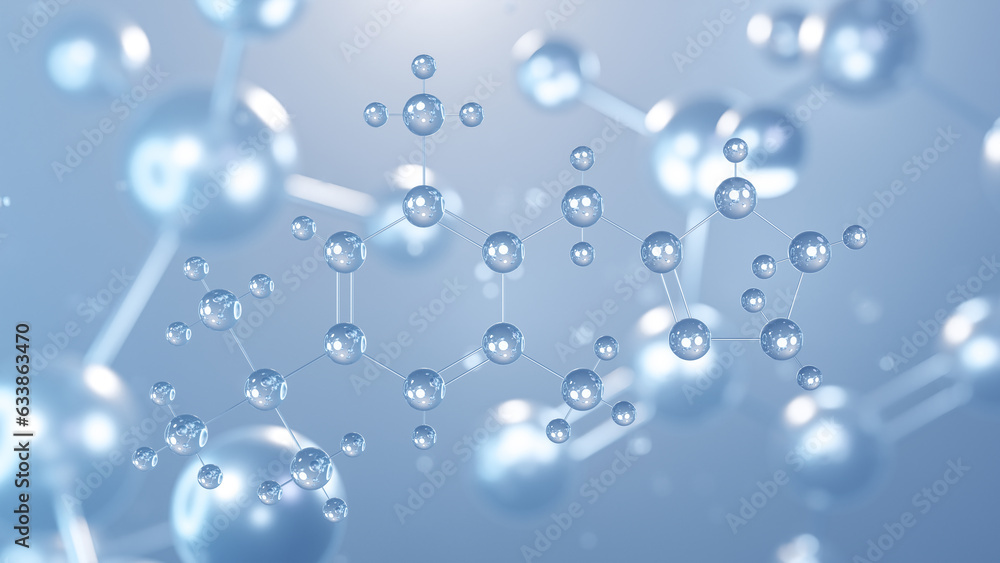 xylometazoline molecular structure 3d, flat model, vasoconstrictors, structural chemical formula view from a microscope xylometazoline molecular structure 3d, flat model, vasoconstrictors, structural chemical formula view from a microscope