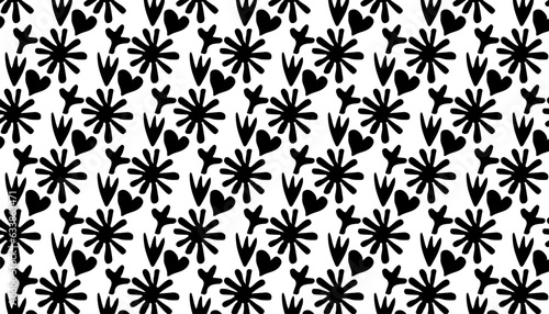 Seamless black and white geometric pattern. Tileable texture background. 