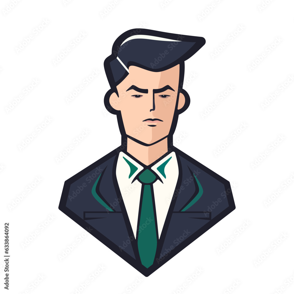 Businessman avatar illustration. Cartoon user portrait. User profile icon.